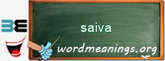 WordMeaning blackboard for saiva